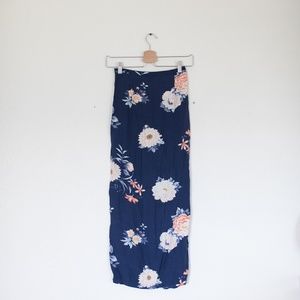 Brandy Melville Navy floral maxi skirt